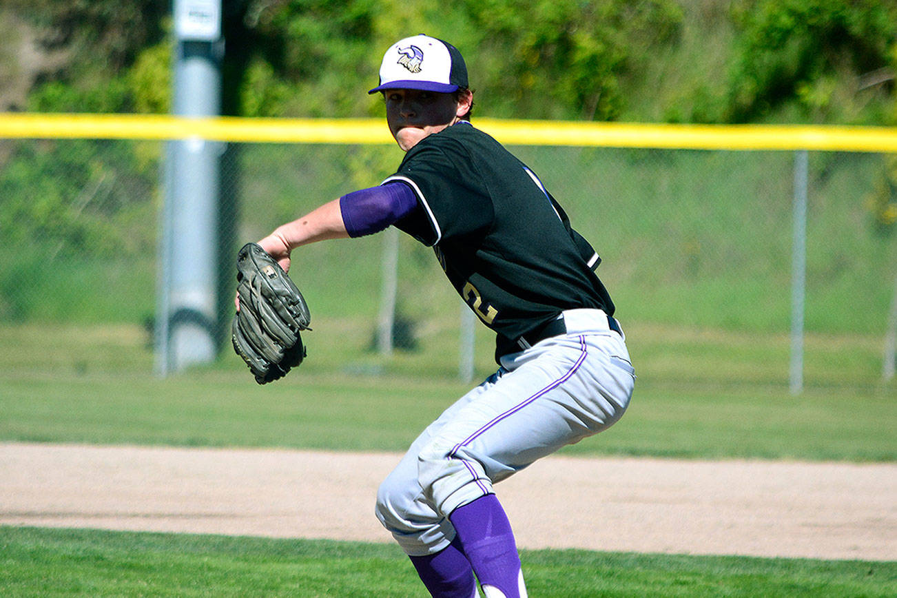 Junior pitcher Isaac Richardson tosses a pitch in his team’s game against Fife on May 12. He gave up just three earned runs. Mark Krulish | Kitsap Daily News