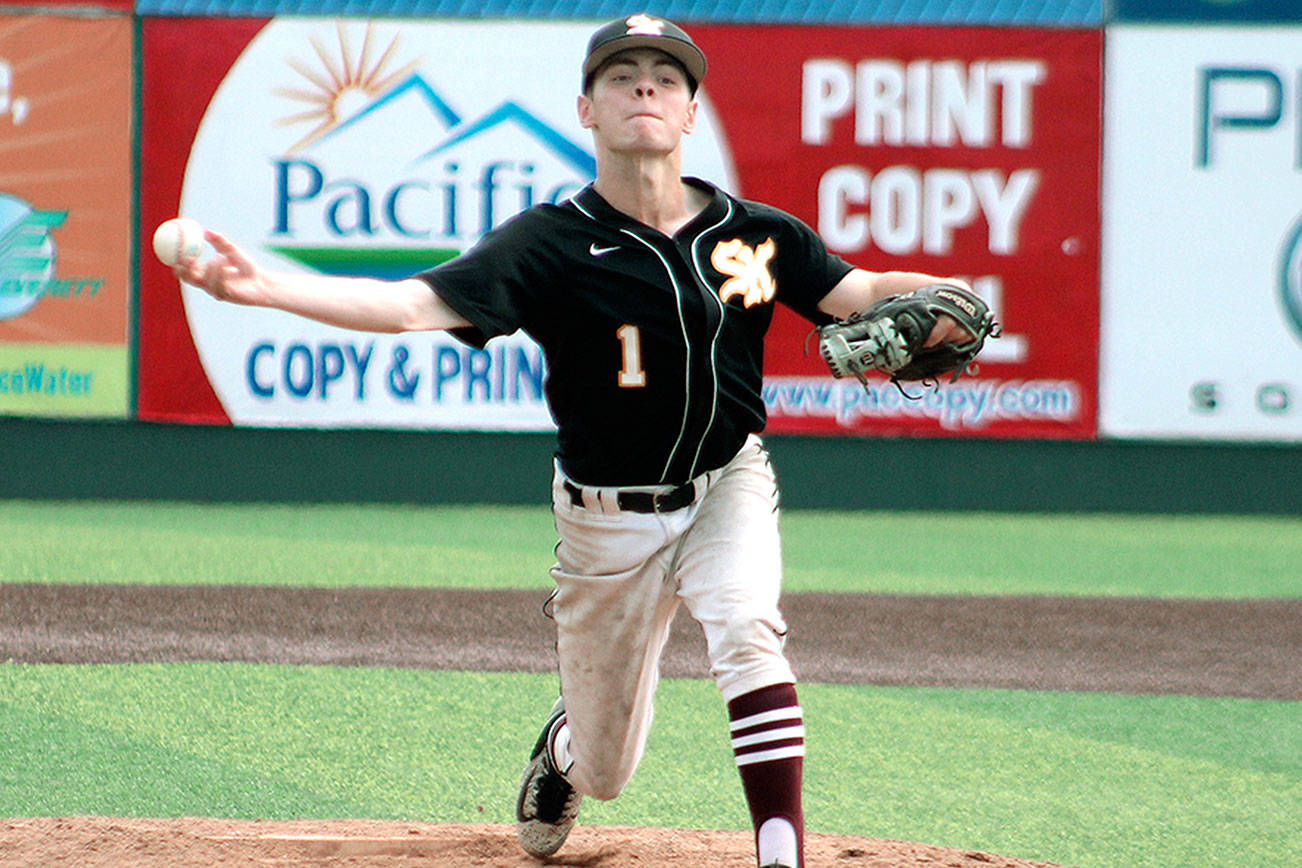 Jason Sauer came on in relief during South Kitsap’s state playoff game against Jackson. (Mark Krulish | Kitsap Daily News)