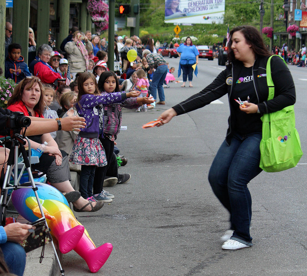 Worry not — there was plenty of candy treats to be handed out during the Fathoms grand parade. (Bob Smith | Kitsap Daily News)