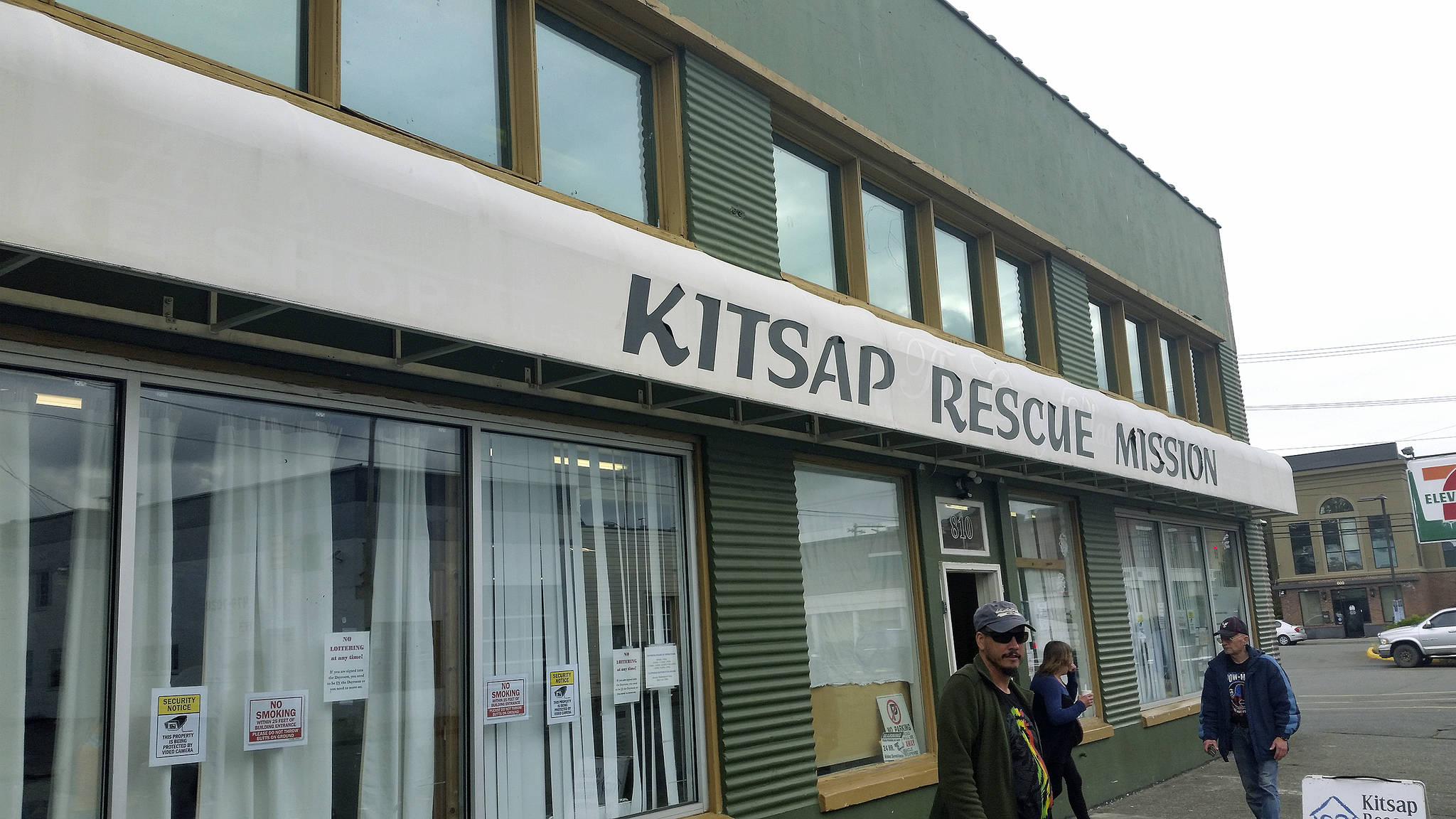 View of the front of Kitsap Rescue Mission. (Tyler Shuey/Kitsap News Group)