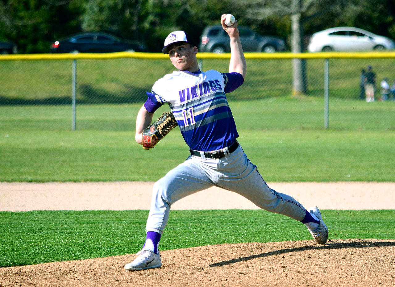 San Francisco University-bound Ryan Hecker is a 2A all-state pick. He recorded a 1.97 ERA and went 4-0. He also batted .433. (Mark Krulish/Kitsap News Group)