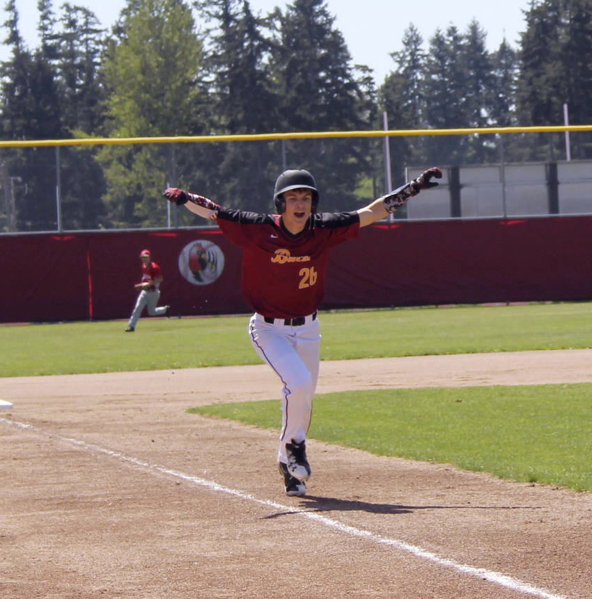 Kingston outfielder Gage Updegrove batted .474 and stole 25 bases this year. His performance landed him on the 2A all-state team. (Jacob Moore/Kitsap News Group)