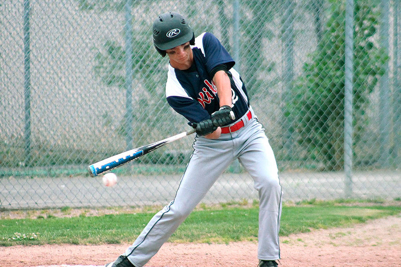 Travis Anderson leads off for Kitsap AA against Elma. (Mark Krulish/Kitsap News Group)