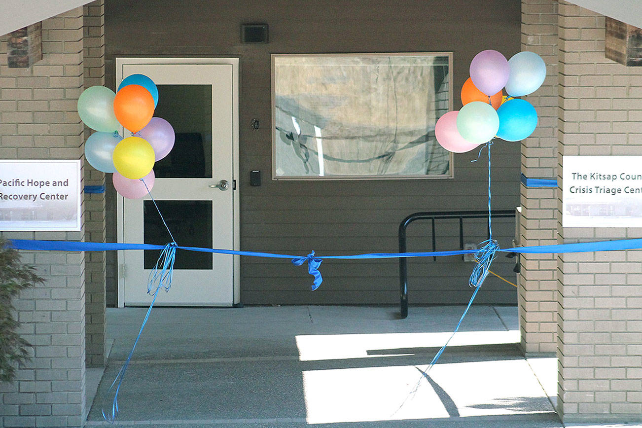 The front door of the Kitsap Mental Health Center before the ribbon was cut. (Mark Krulish/Kitsap News Group)