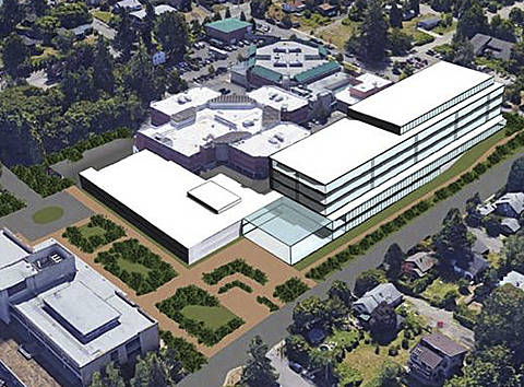Thomas Architecture Studios design                                Kitsap County and architectural firm Thomas Architecture Studios are considering design concept options, including the above illustration, for a new Kitsap County Courthouse building.