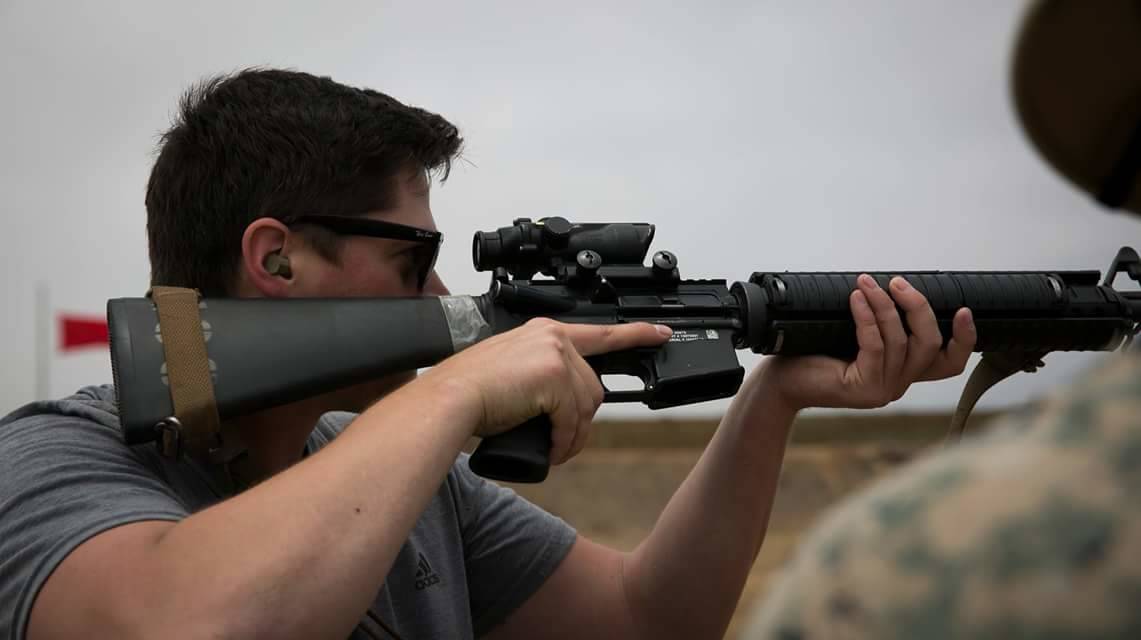 Taking a shot over at Edson Range at Marine Corps Base Camp Pendleton. Photo by Travis Gershaneck.