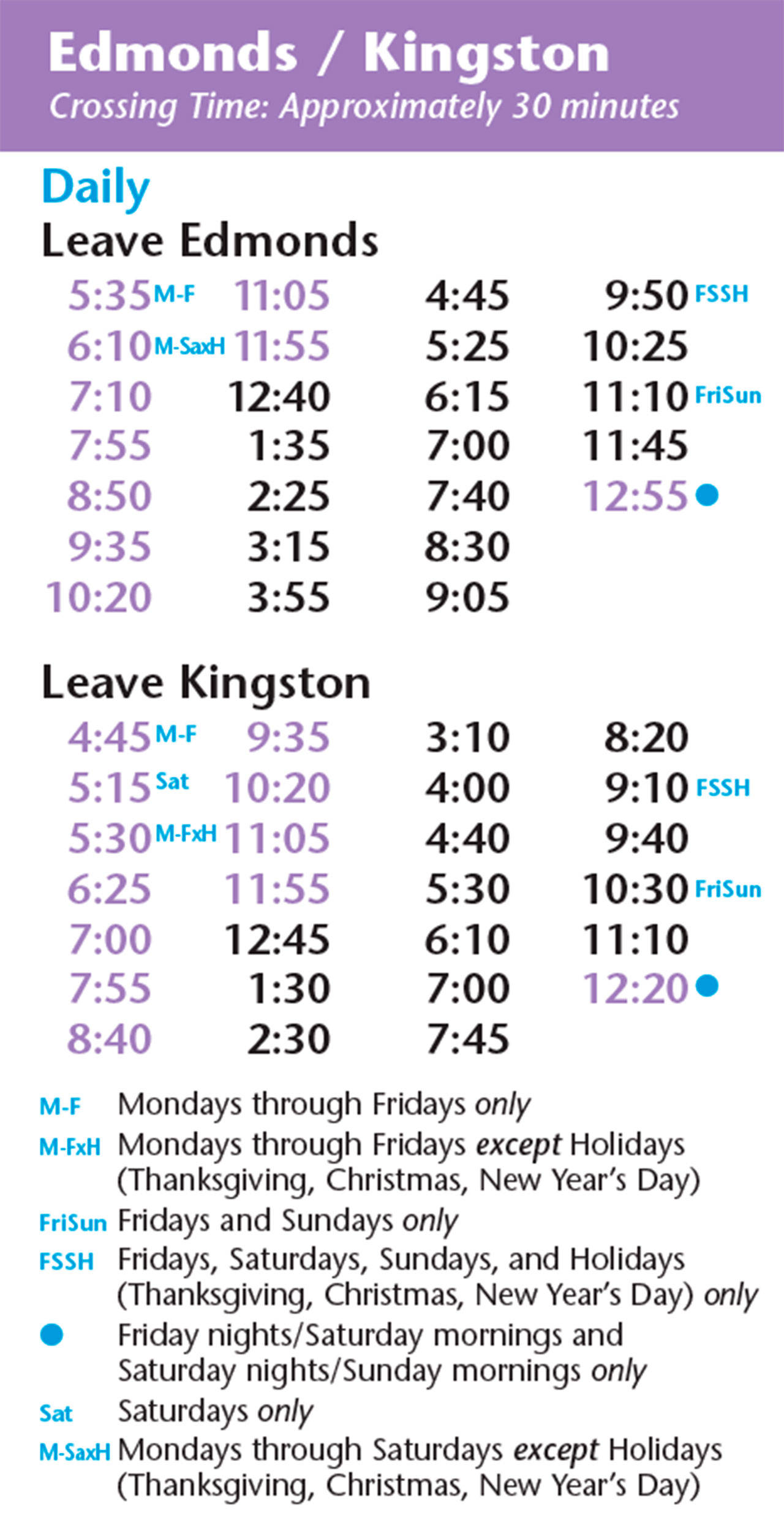 Changes coming to Edmonds-Kingston ferry schedule