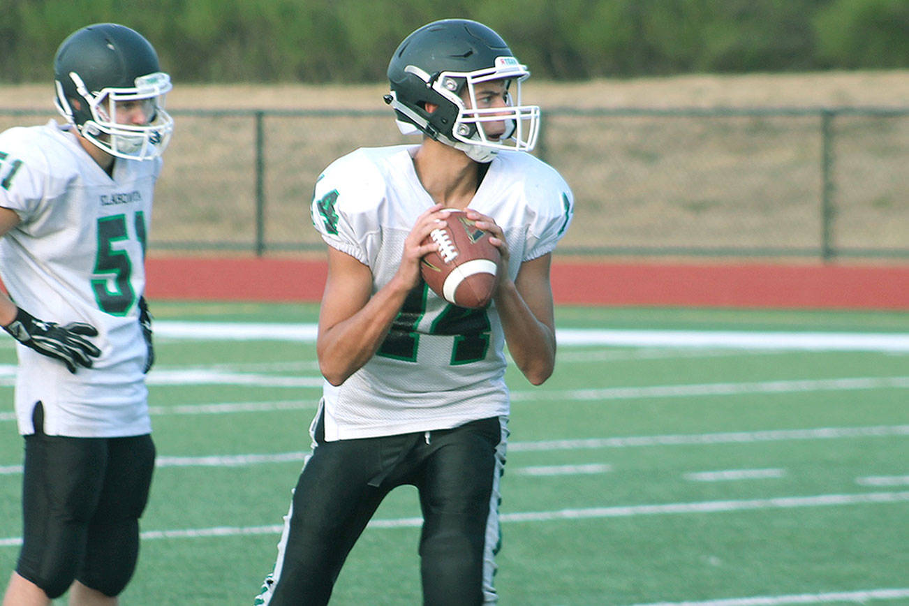 Quarterback John Hartford will lead an experienced offense into 2018. (Mark Krulish/Kitsap News Group)