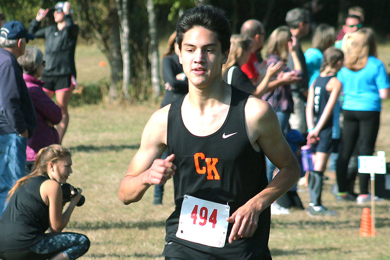 Louis Gannon finished third in the boys race with a time of 13:55.73. (Mark Krulish/Kitsap News Group)