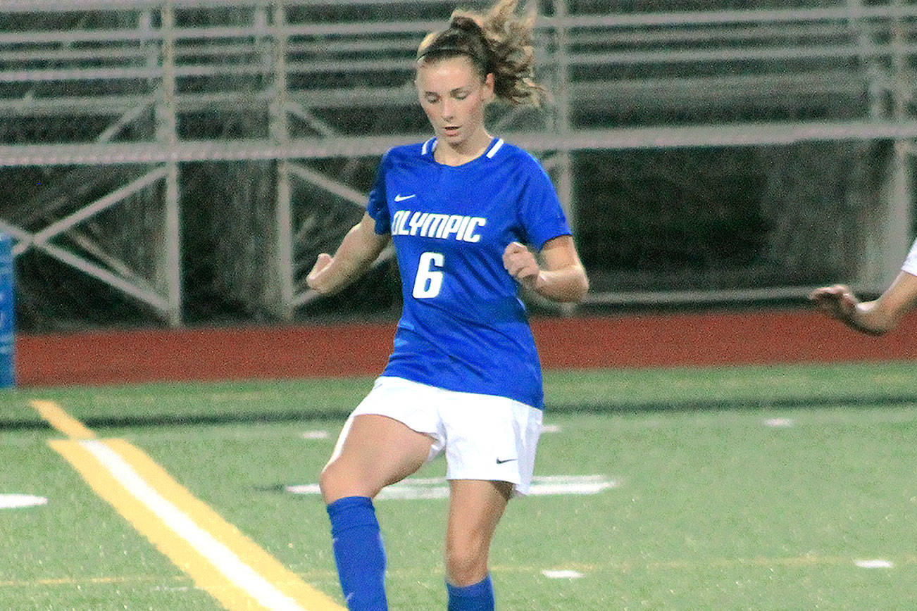 Sydney Troy scored the shootout-winner for Olympic in the first of two regular season matches against North Kitsap on Sept. 25. (Mark Krulish/Kitsap News Group)