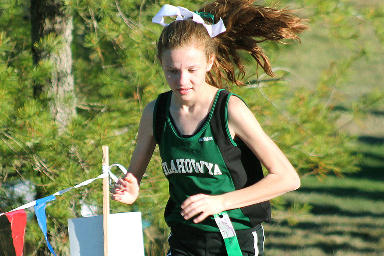 Rachel Newhard won the Division 2 girls race at Nike Portland. (Mark Krulish/Kitsap News Group)