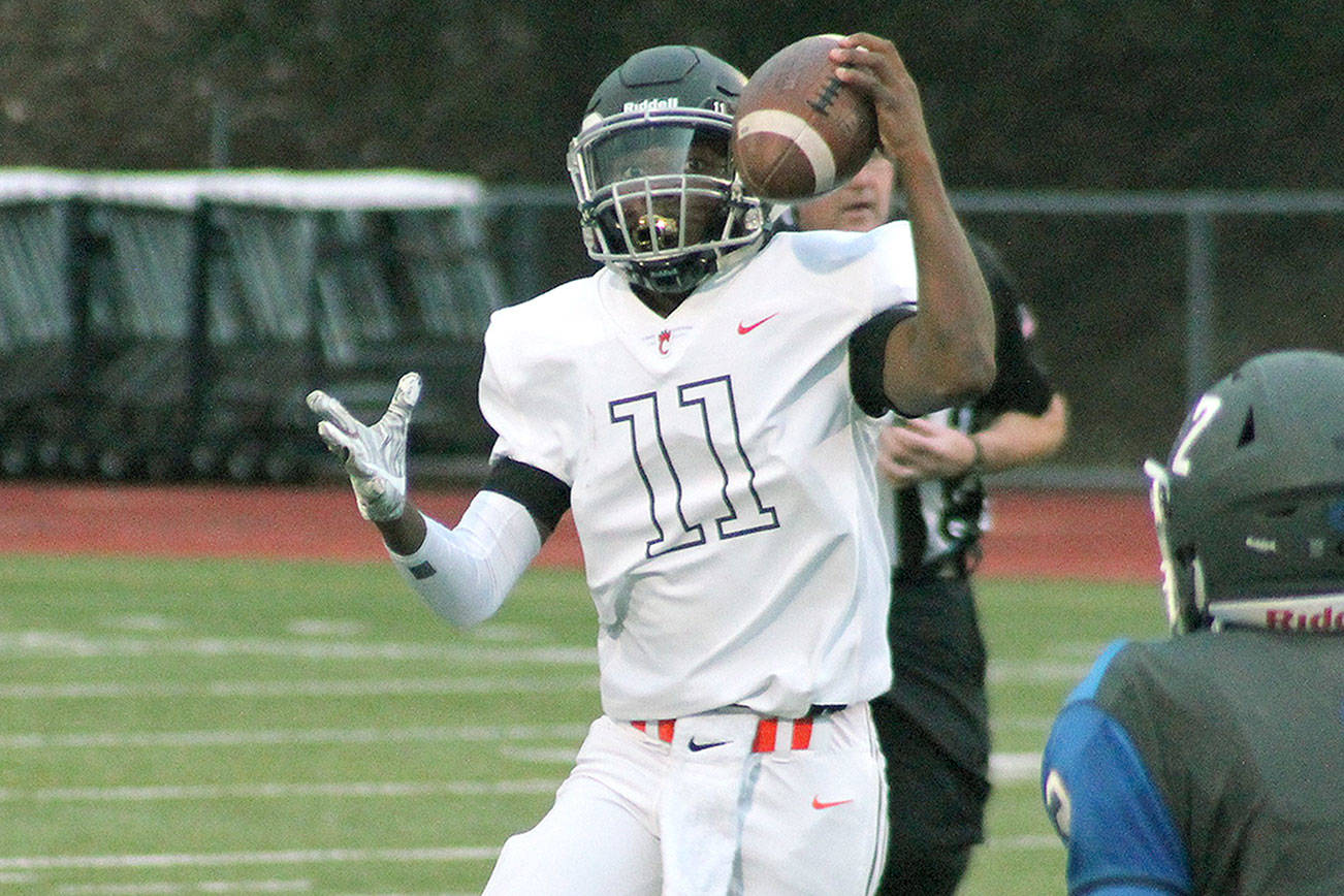 Elijah McGee leads his team into a big Week 7 game against North Thurston. (Mark Krulish/Kitsap News Group)