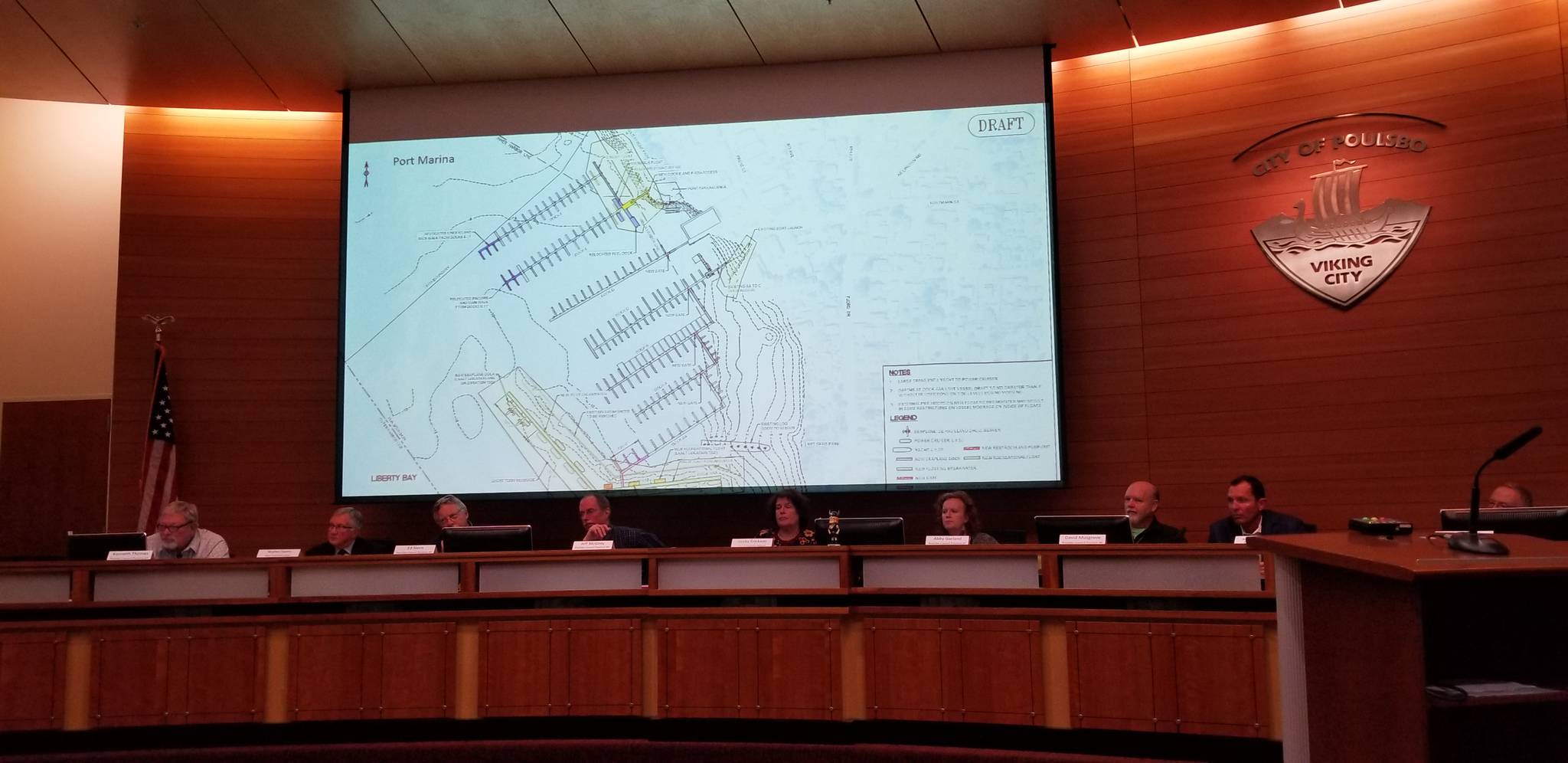 &lt;em&gt;Port of Poulsbo Commissioners Jonothan Saunders and Stephen Swann met with Poulsbo City Council to discuss future plans to replace an aging breakwater and other issues facing the port.&lt;/em&gt;                                Nick Twietmeyer/Kitsap News Group