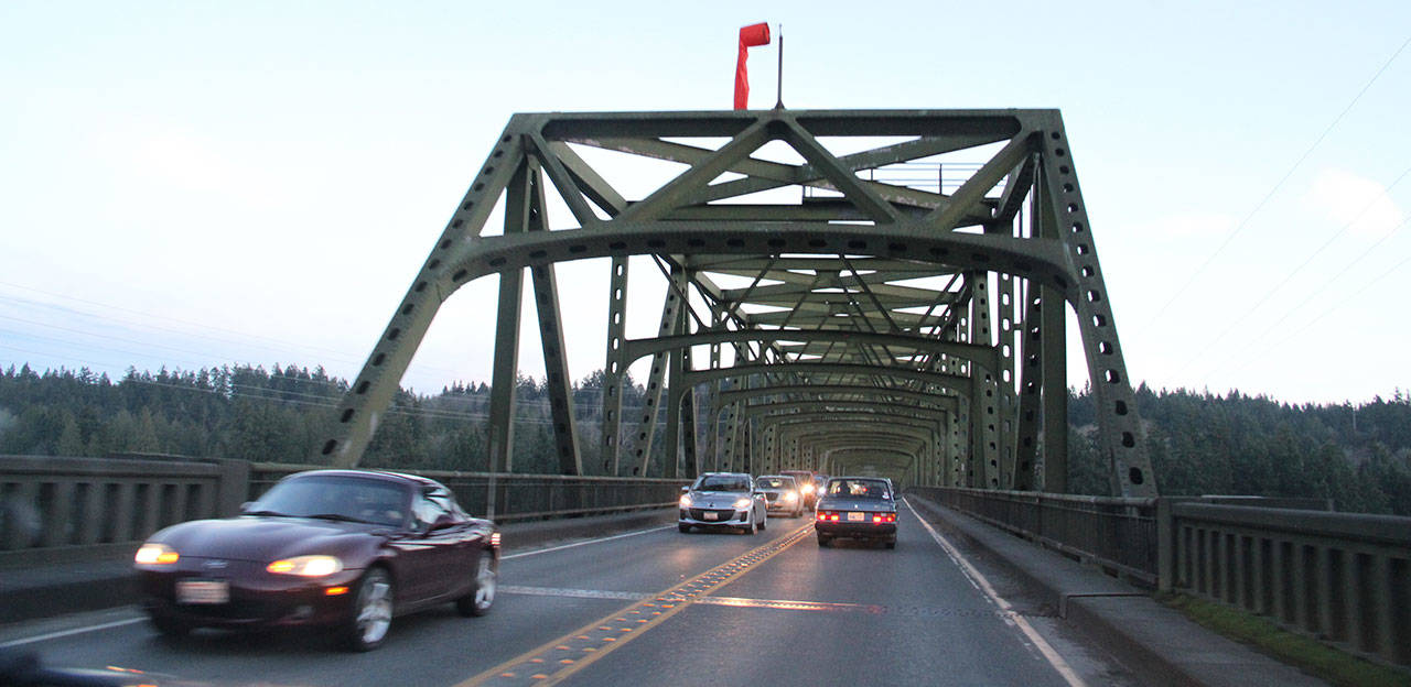 Agate Pass Bridge will be shut down for construction at night in December. (Brian Kelly | Bainbridge Island Review)