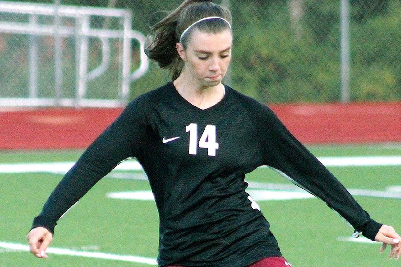 Teanna Lathum played multiple positions for her playoff-qualifying team. She was named a second-team All-SPSL forward. (Mark Krulish/Kitsap News Group)