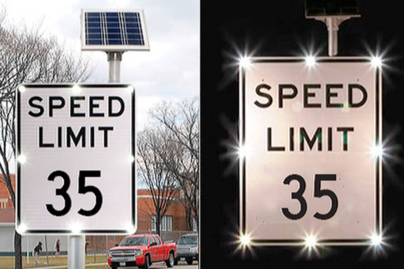 LED-lit signs to remind drivers of speed limit