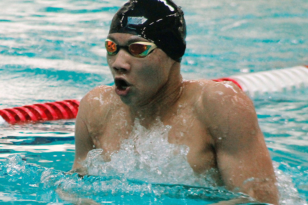 James Sanchez of Central Kitsap was named Swimmer of the Meet. He won the 200-yard individual medley in 1:58.87. (Mark Krulish/Kitsap News Group)