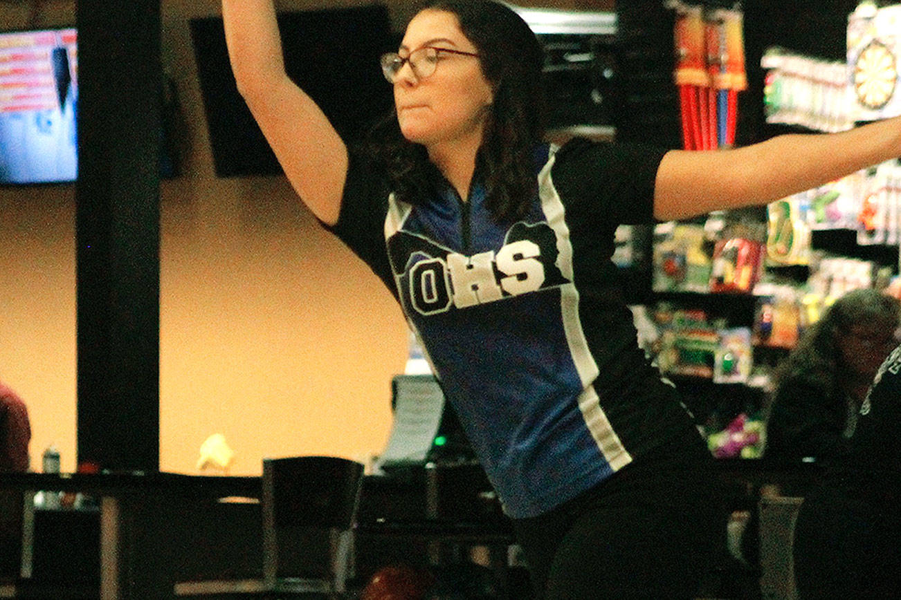 Marissa Nemeth is the 2018-2019 Olympic League champion. Nemeth knocked down 487 pins over three games for a 162 average. (Mark Krulish/Kitsap News Group)