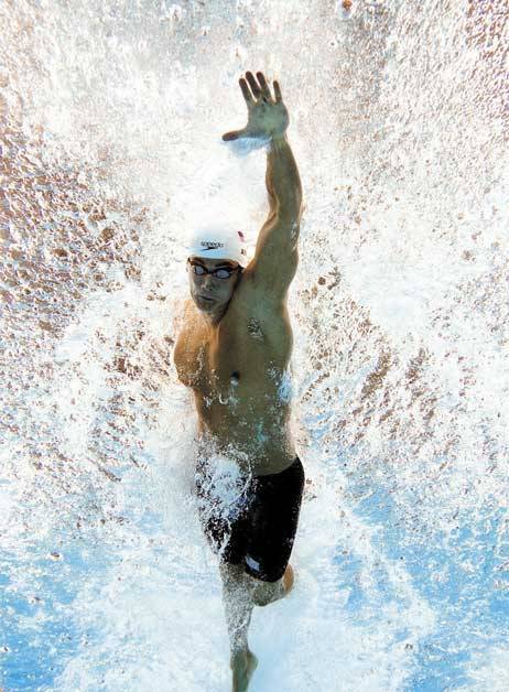 Nathan Adrian swims the 100-meter freestyle in the 2012 Summer Olympics in London.