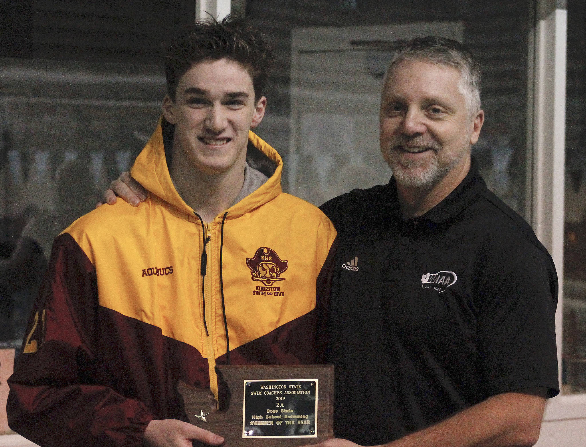 Kingston senior Tim Gallagher was named Swimmer of the Meet at the 2019 2A state championship. (Mark Krulish/Kitsap News Group)