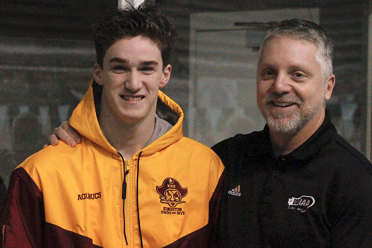 Kingston senior Tim Gallagher was named Swimmer of the Meet at the 2019 2A state championship. (Mark Krulish/Kitsap News Group)