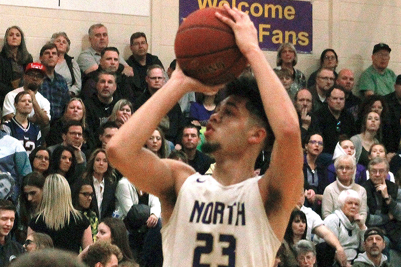 Junior forward Shaa Humphrey was awarded the Olympic League 2A MVP after averaging 17 points per game this season. (Mark Krulish/Kitsap News Group)