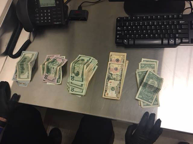 Cash seized by Bremerton police during a drug arrest on March 5. (Bremerton Police Department)