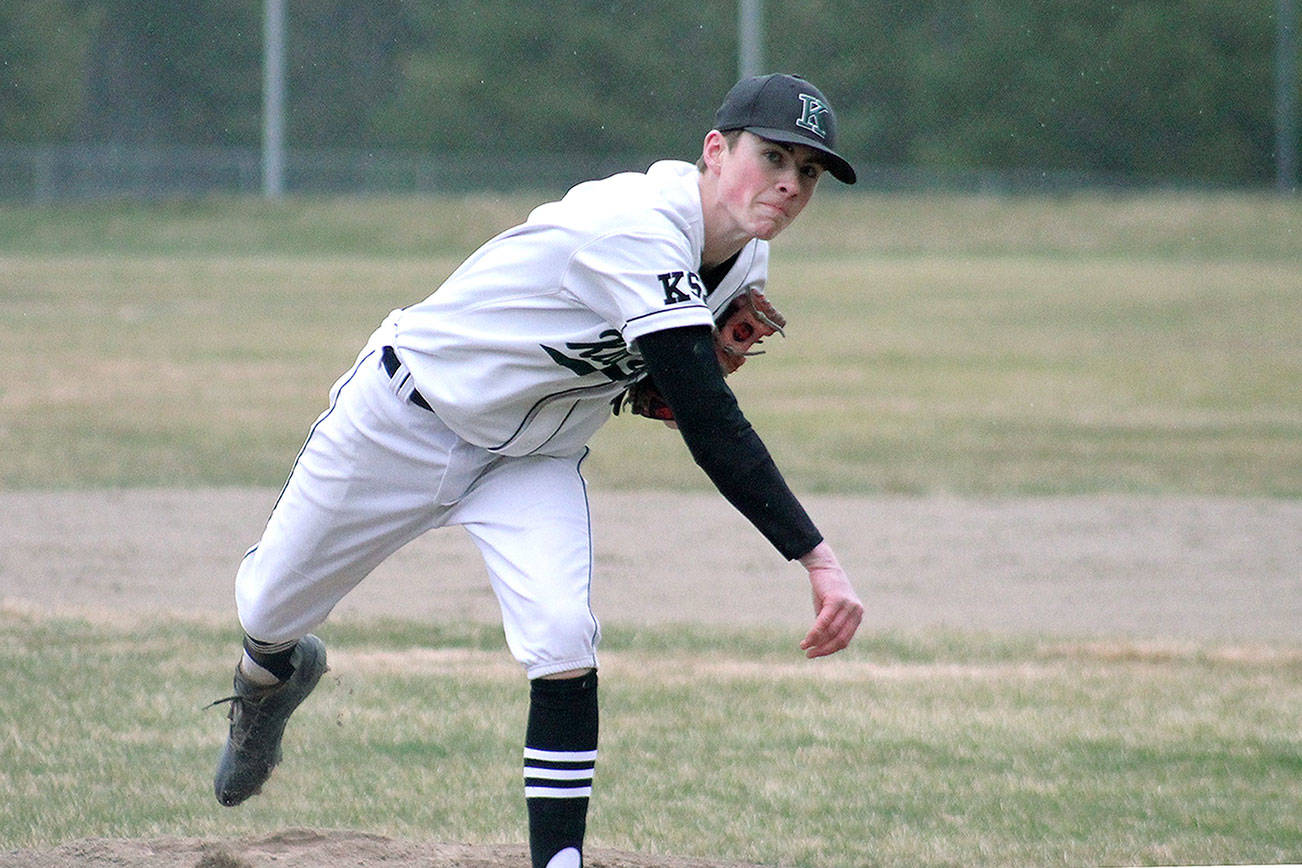 Logan Prater struck out seven in 4.1 innings of work against Kingston. (Mark Krulish/Kitsap News Group)