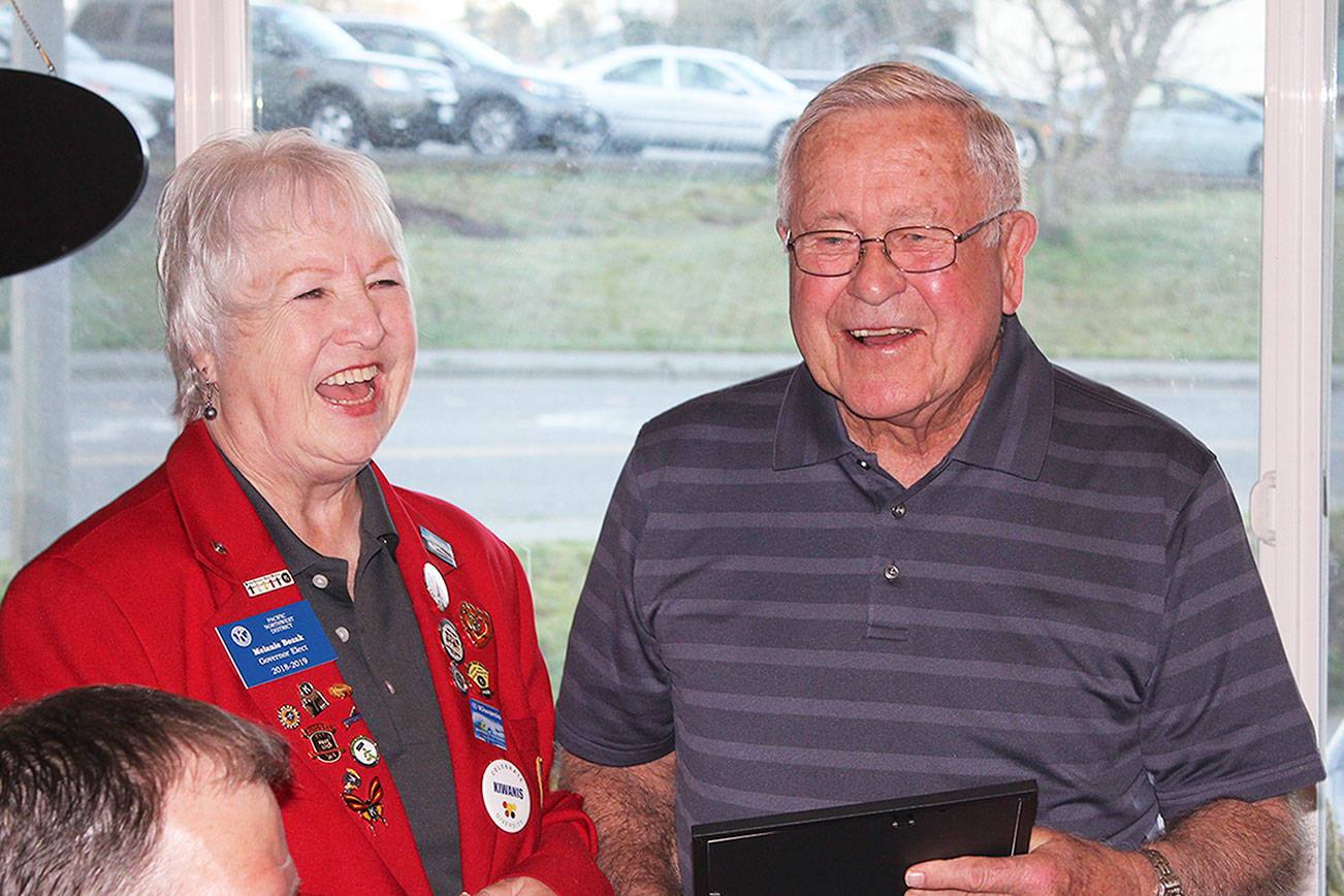 Longtime Kiwanian recognized for 35 years with Poulsbo club