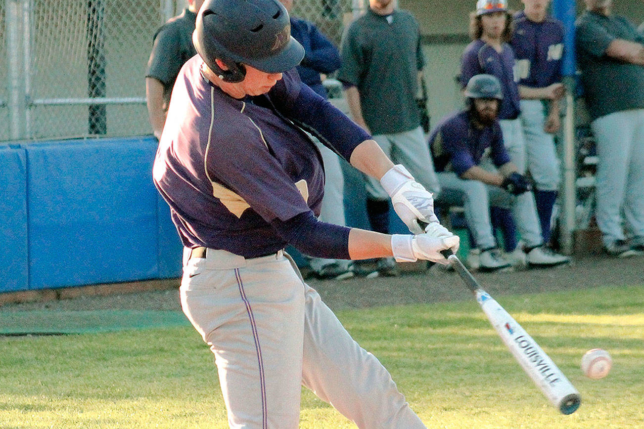 Chris Schuchart drove in the tying and winning runs for North Kitsap in its district game against Eatonville. (Mark Krulish/Kitsap News Group)