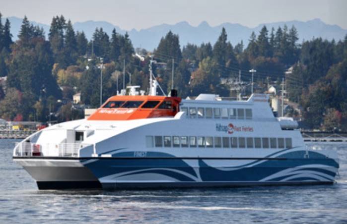 Fast Ferry, M/V Finest, back in service this afternoon on Kingston to Seattle route