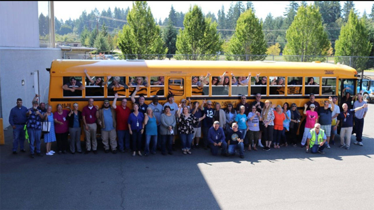 NKSD School Bus drivers are ready for the new school year (photo courtesy of NKSD Facebook page.)