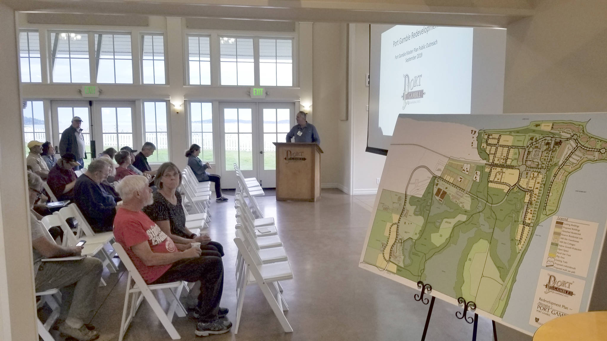 <em>Officials with Pope Resources recently held a meeting to discuss Olympic Property Group’s plans for re-developing the town of Port Gamble. </em>Nick Twietmeyer/ Kitsap News Group