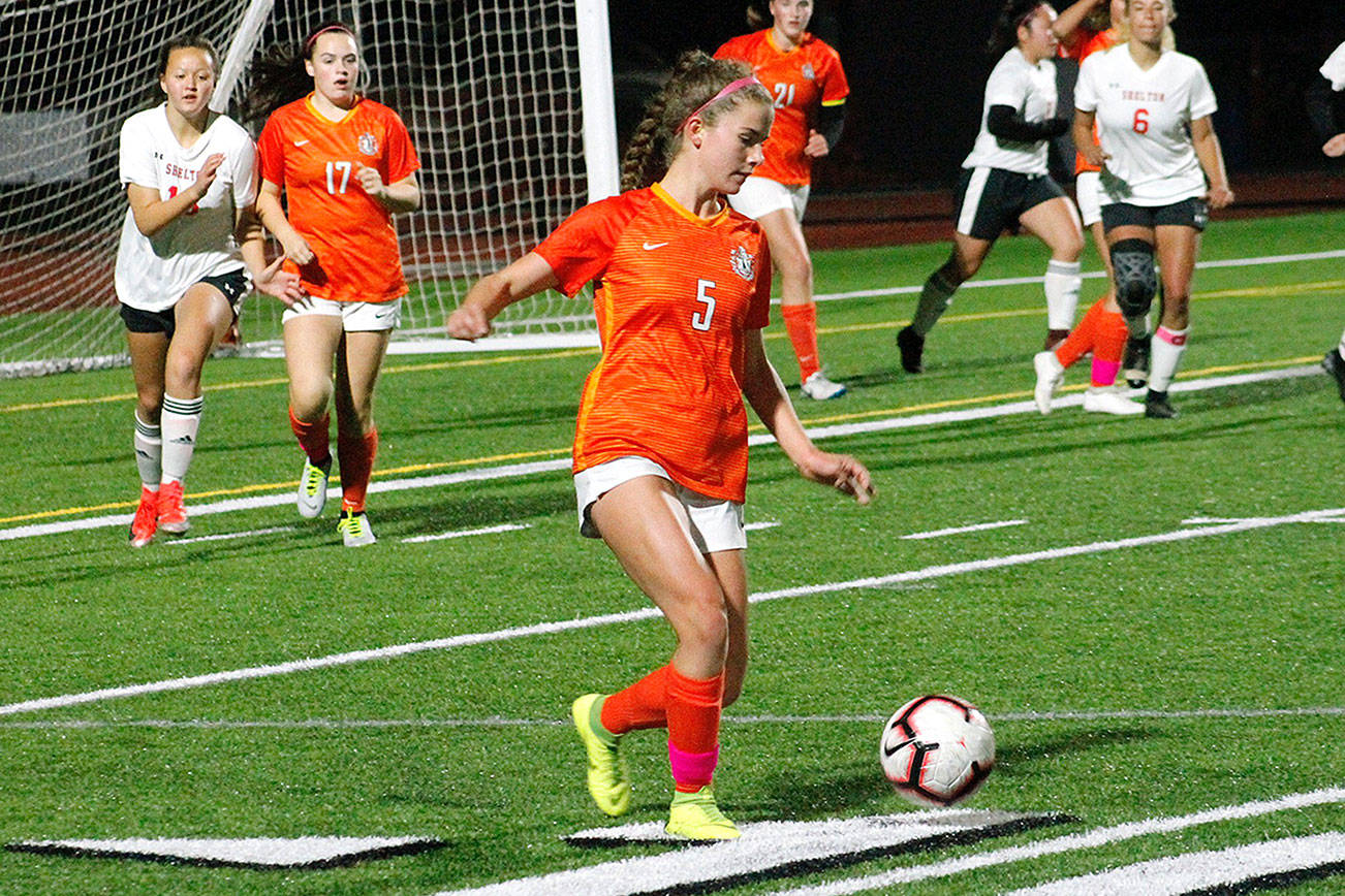 Senior captain Marielle Arnold scored one of Central Kitsap’s four goals against Shelton. (Mark Krulish/Kitsap News Group)