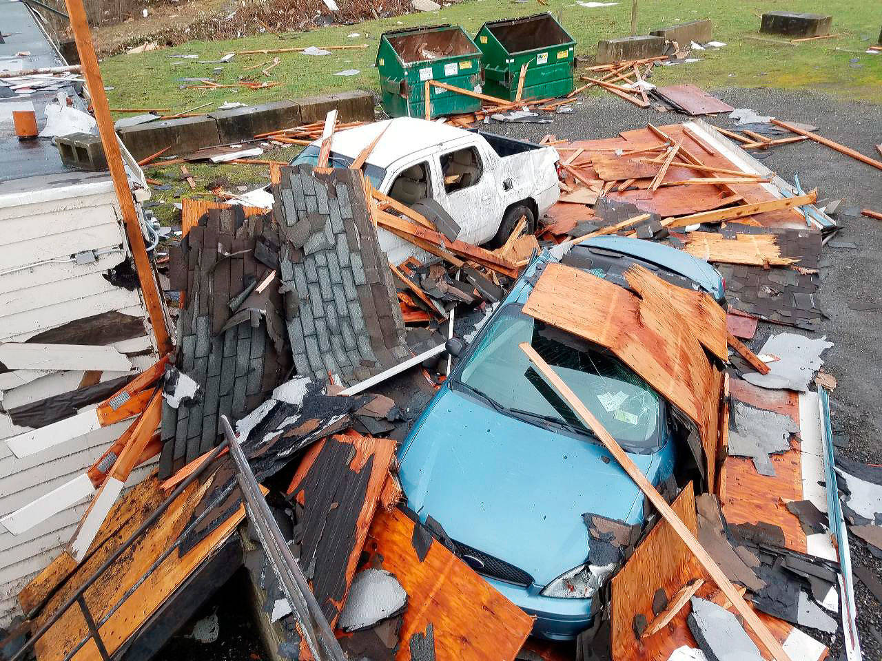 Adding insult to injury, Shari Patrick’s SUV was totaled by resulting tornado damage. (Shari Patrick photo)