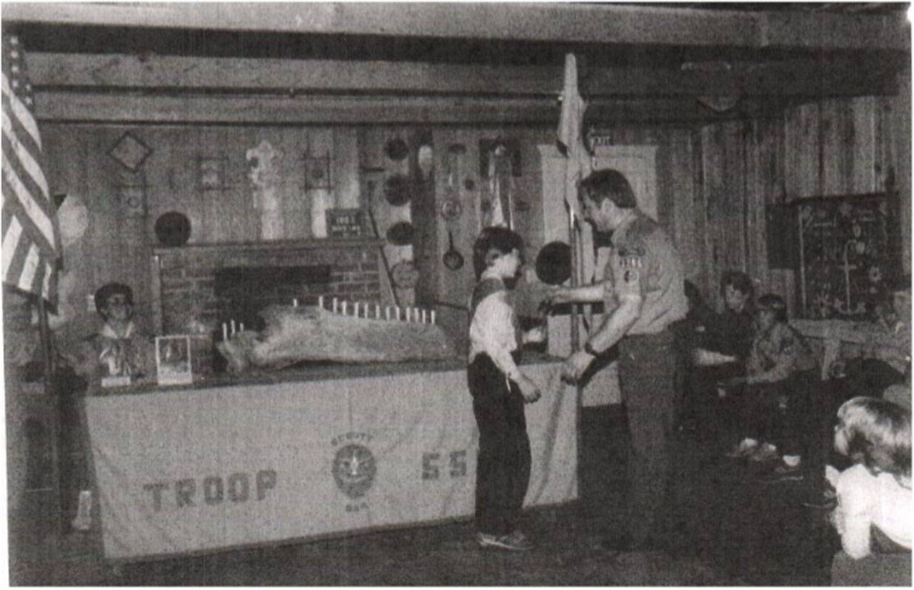 Inside Smiley Scout Hall in Kingston 1961 (photo courtesy of Troop 555)