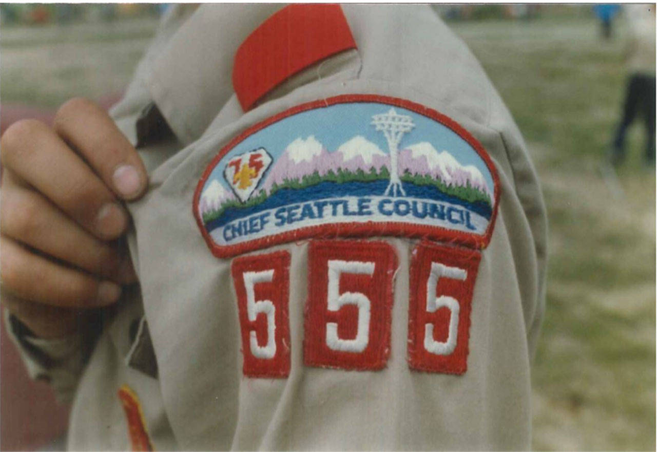 Troop 555 insignia circa 1993 (photo courtesy of Troop 555)
