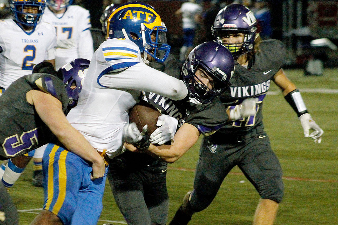 North Kitsap faces Archbishop Murphy tonight at Everett Memorial Stadium. It is the fourth time in five years they have matched up in the 2A state playoffs. (Mark Krulish/Kitsap News Group)