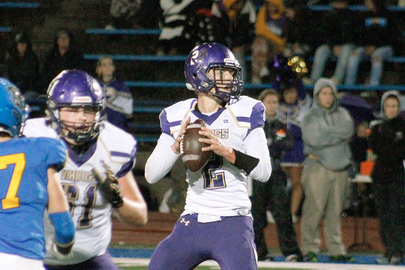 Colton Bower led North Kitsap with 1,345 passing yards, 1,094 rushing yards and 22 total touchdowns. (Mark Krulish/Kitsap News Group)