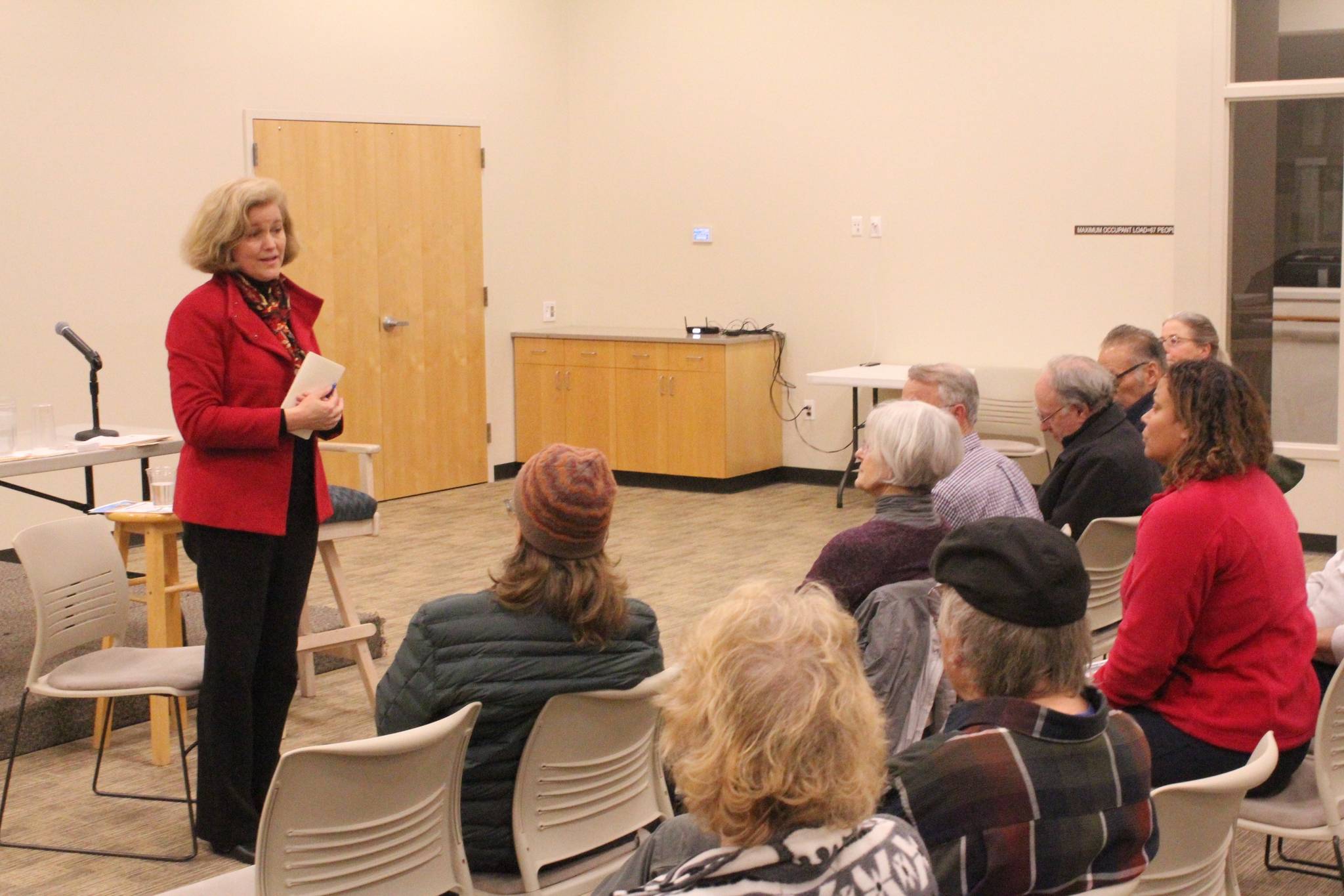 Senator Christine Rolfes speaks with Kitsap County residents in Kingston ahead of the 2020 legislative session. Nick Twietmeyer / Kitsap News Group