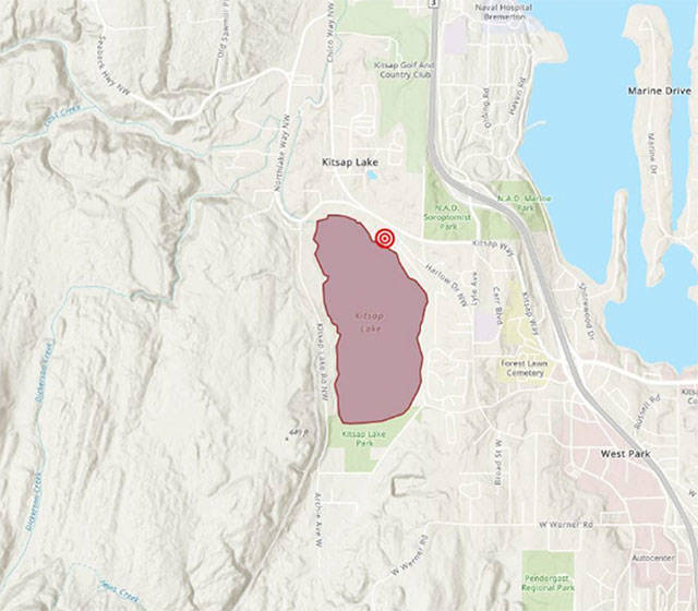 Approximately 3,000 gallons of sewage spilled into Kitsap Lake