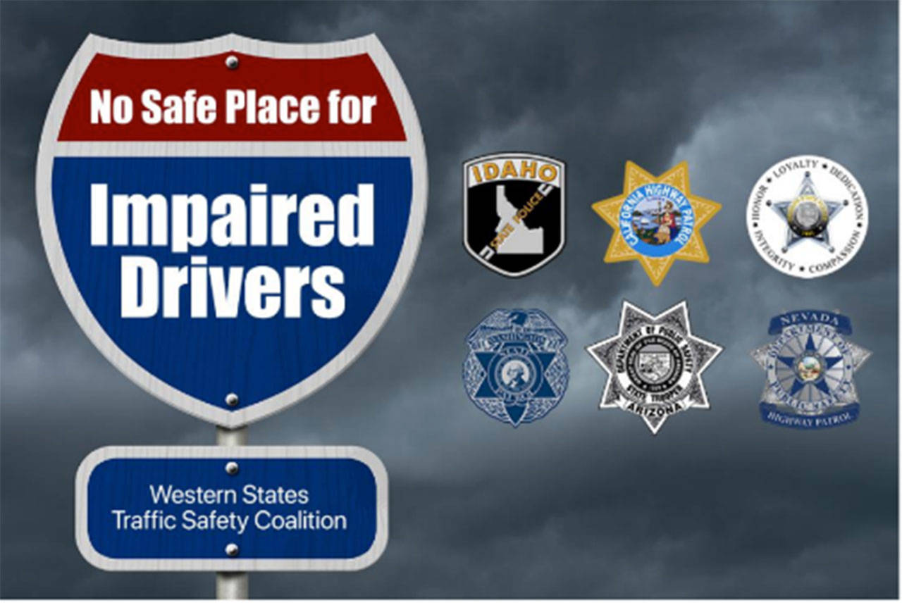 Five western states including Washington have formed a traffic safety coalition as it relates to impaired driving with a goal of zero deaths related to impaired driving over the New Years’ holiday. (photo courtesy of WSP)