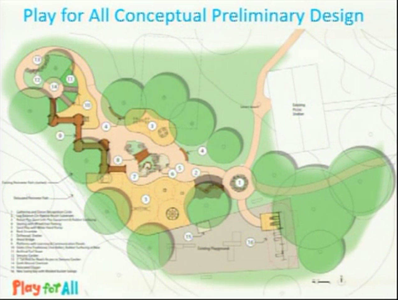 Layout for the play for all park (photos courtesy of PNK Rotary)