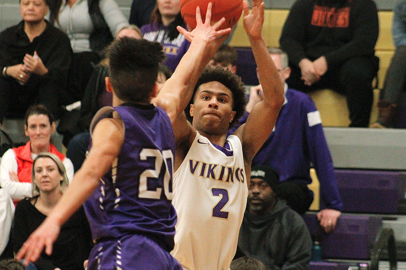 Kobe McMillian had a game-high 24 points for North Kitsap in a 74-54 win over Sequim. (Mark Krulish/Kitsap News Group)