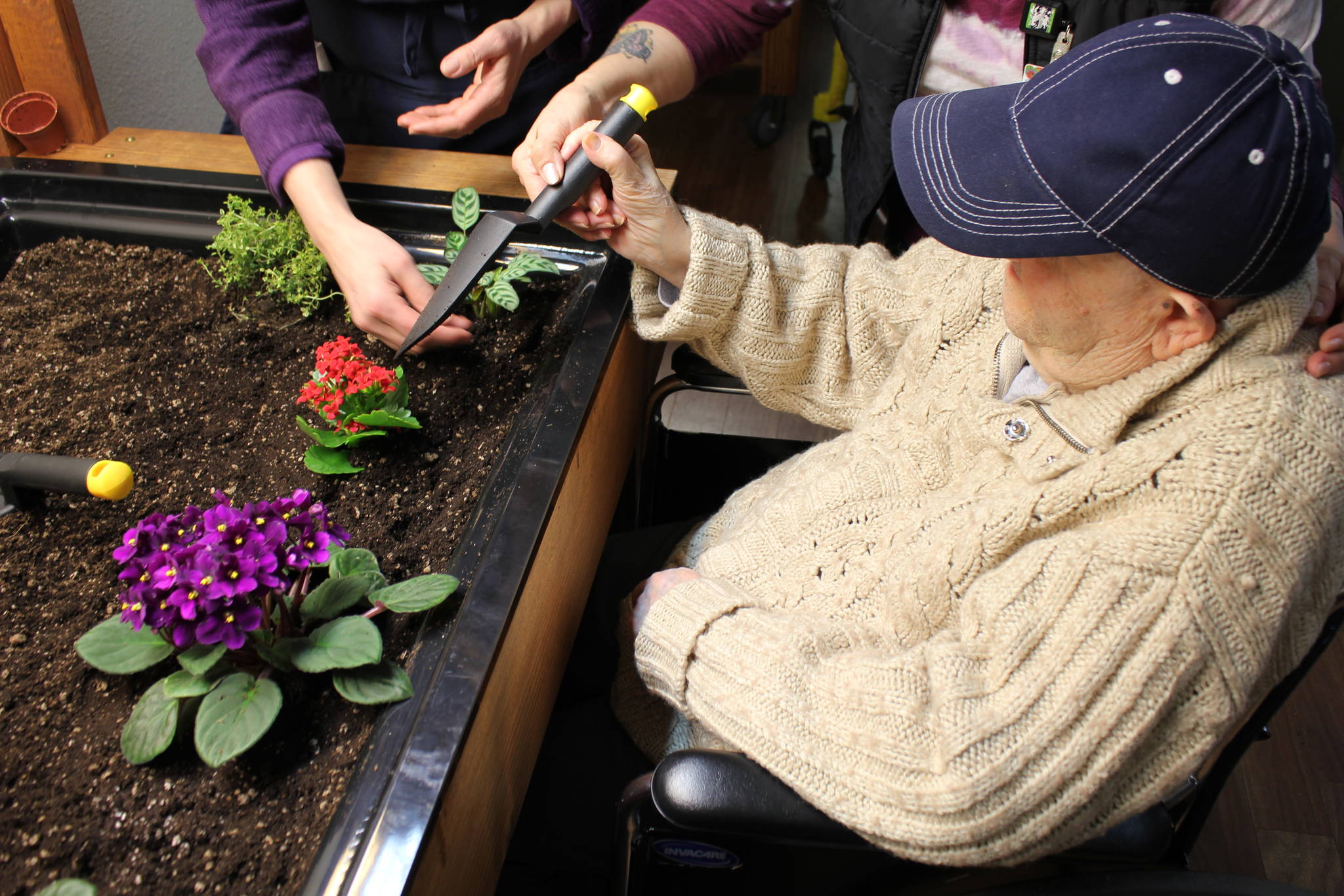 Martha & Mary using gardening for therapy with Eldergrow program