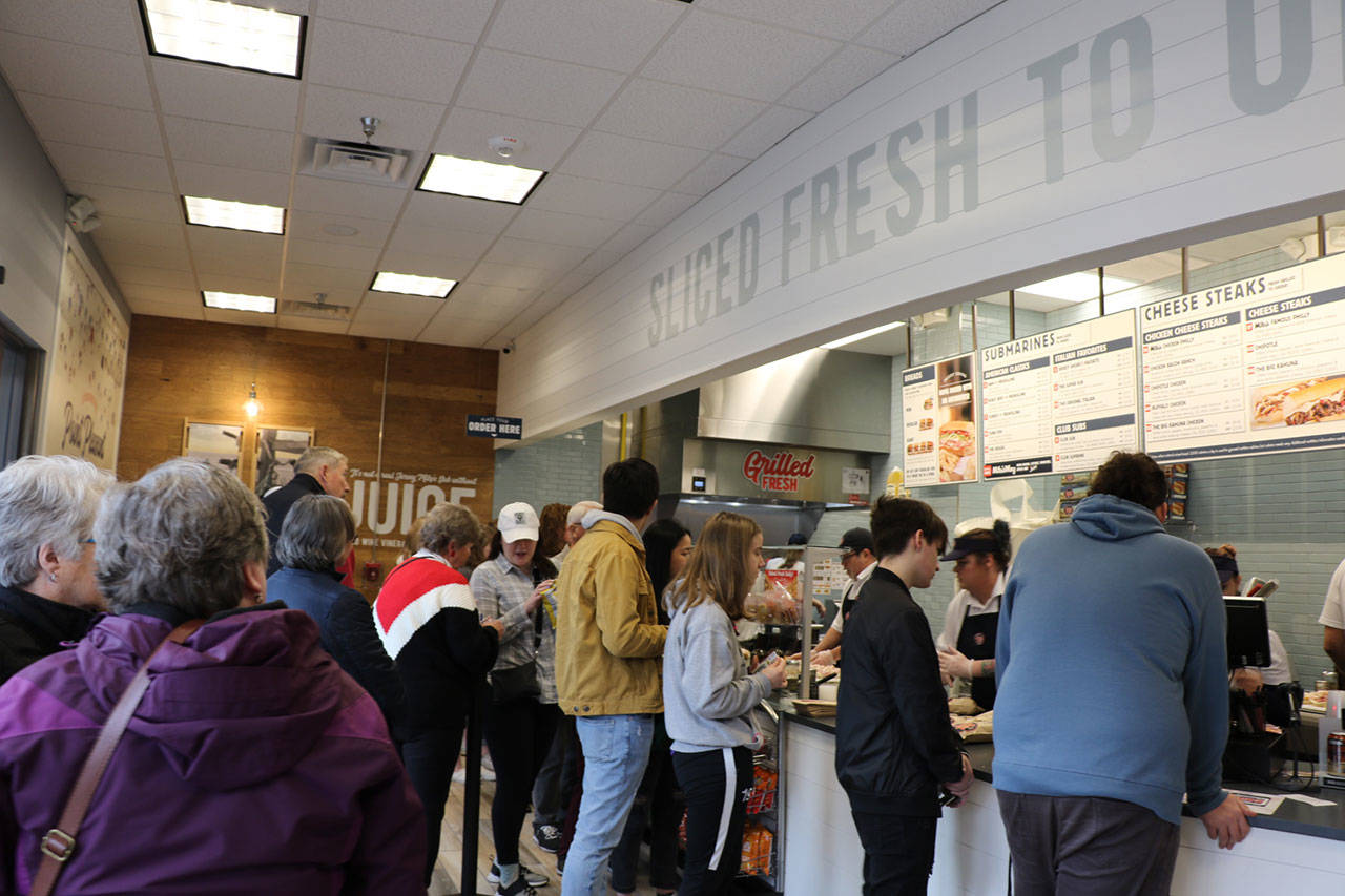 Jersey Mike’s had a busy opening week often with lines out the door. (Kitsap Daily News)