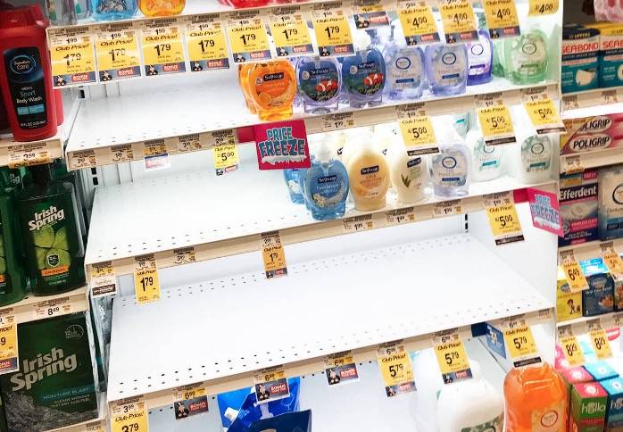 Coronavirus concerns mean empty shelves in local stores