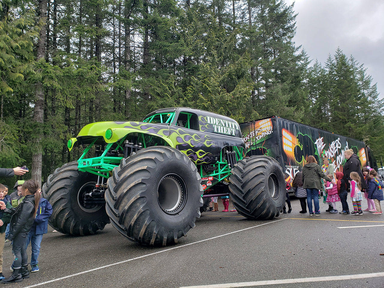 Vinland Elementary gets a visit from a monster truck