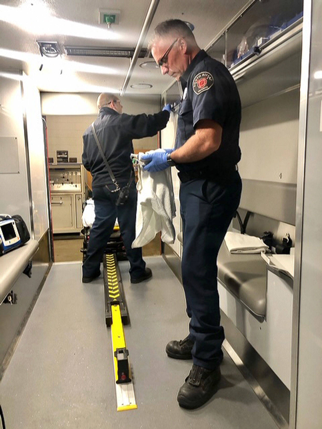 Brian Dyste, a 25-year veteran firefighter and paramedic with South Kitsap Fire and Rescue, says he is able to discuss his COVID-19 concerns with his wife, who is an emergency-room nurse. (Courtesy photo)