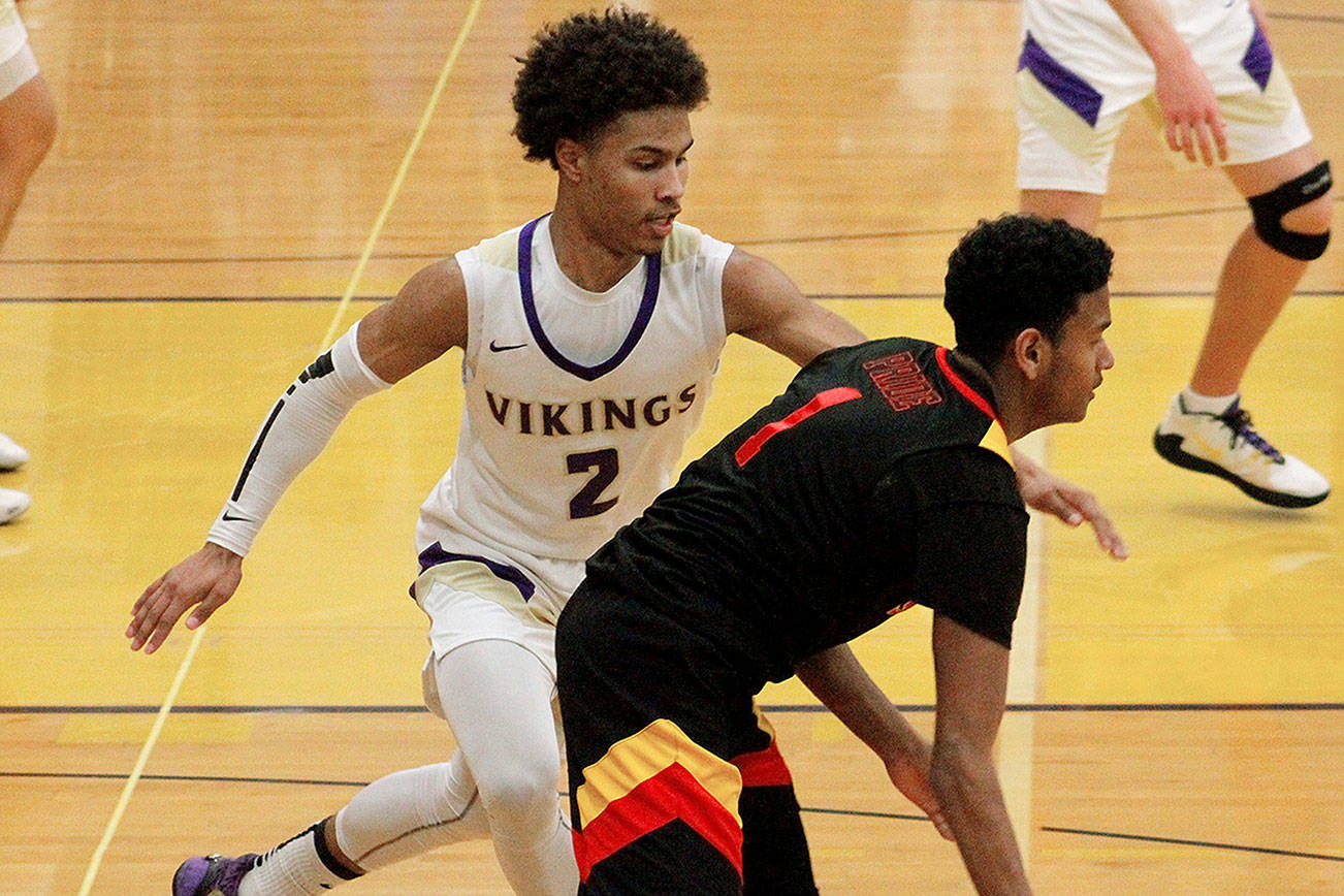 North Kitsap’s Kobe McMillian was one of three Vikings name to the AP’s 2A All-State team. McMillian and Jonas La Tour were first-team selections and Shaa Humphrey was an Honorable Mention. (Mark Krulish/Kitsap News Group)